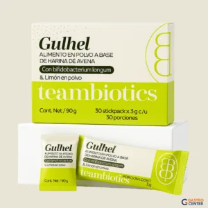 Probiótico gulhel en su presentación en caja y sobre